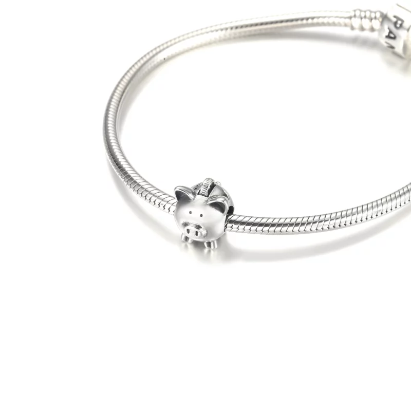 (image pour) PANDORA Charm Tirelire Mignonne Cochon - 799549C00 - Afficher 5