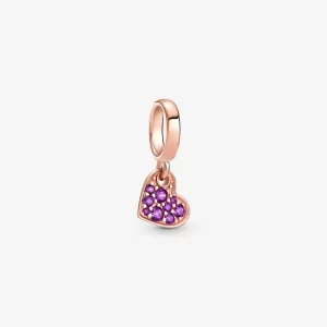 (image pour) PANDORA Charmant Pendentif Royal Purple Pavé Cœur Incliné - 789404C03