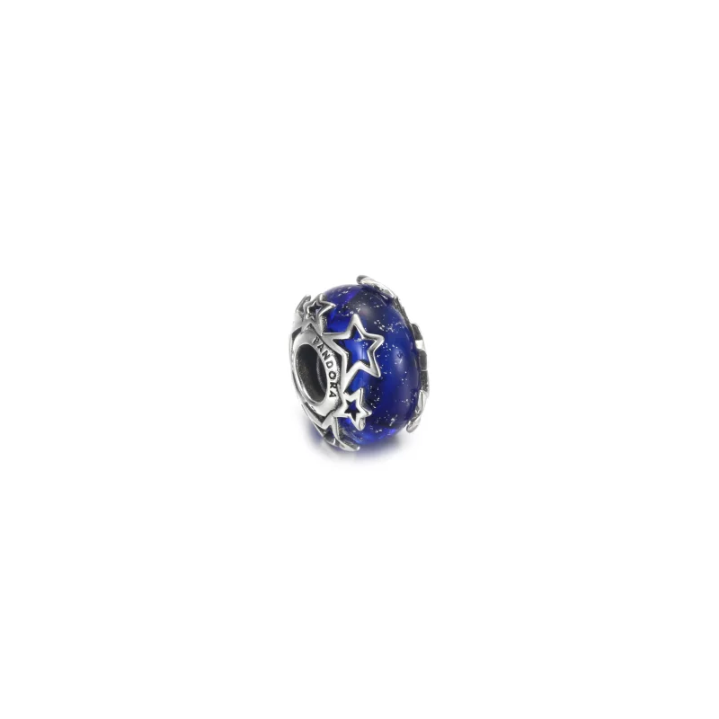(image pour) PANDORA Charme Murano Galaxy Bleu & Étoile - 790015C00 - Afficher 3