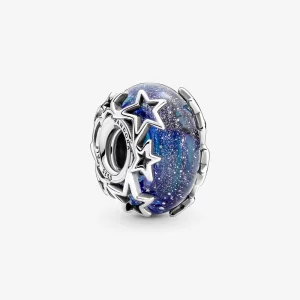 (image pour) PANDORA Charme Murano Galaxy Bleu & Étoile - 790015C00