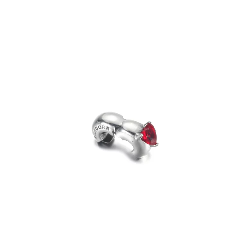 (image pour) PANDORA Cœur Rouge Charm Clip Solitaire - 799203C01 - Afficher 3