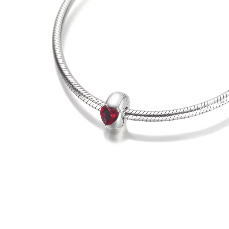 (image pour) PANDORA Cœur Rouge Charm Clip Solitaire - 799203C01 - Afficher 5