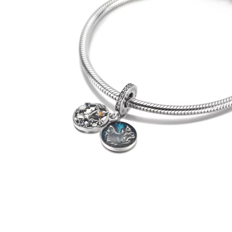 (image pour) PANDORA Disney Frozen Flocon de neige Olaf Charme Double Pendeloque - 799638C01 - Afficher 5