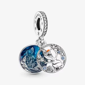 (image pour) PANDORA Disney Frozen Flocon de neige Olaf Charme Double Pendeloque - 799638C01