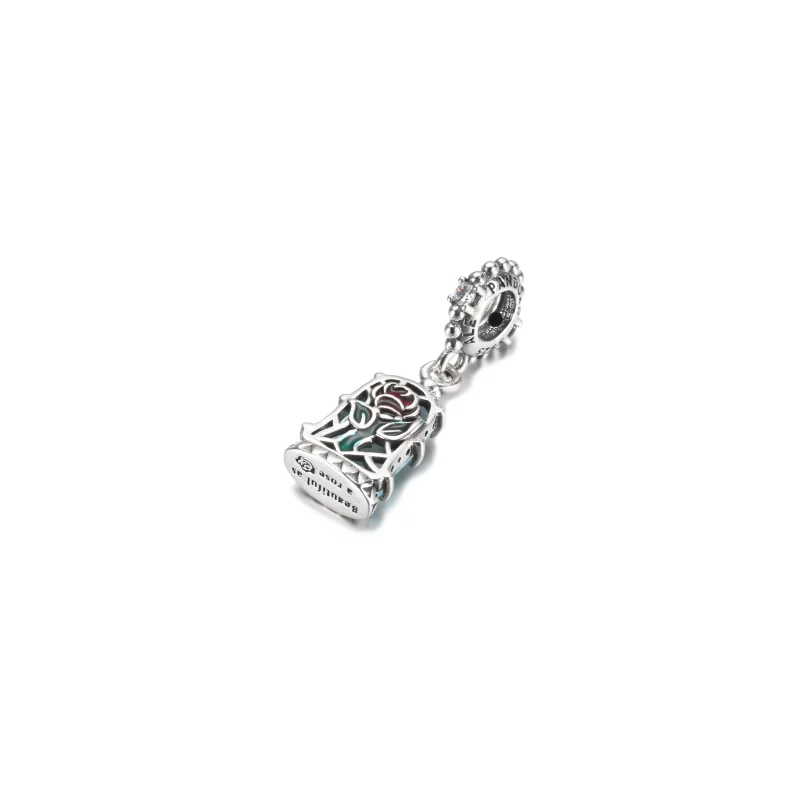 (image pour) PANDORA Disney La Belle et la Bête Charme Pendentif Enchanted Rose - 790024C01 - Afficher 7