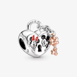 (image pour) PANDORA Disney Mickey Mouse & Minnie Mouse Padlock Charm - 780109C01
