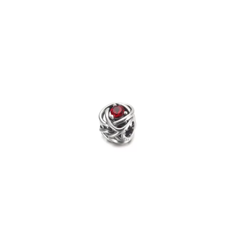 (image pour) PANDORA Janvier Charme Cercle Éternité Rouge - 790065C06 - Afficher 2