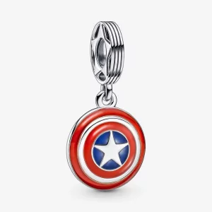 (image pour) PANDORA Marvel Les Avengers Captain America Shield Breloque Pendante - 790780C01
