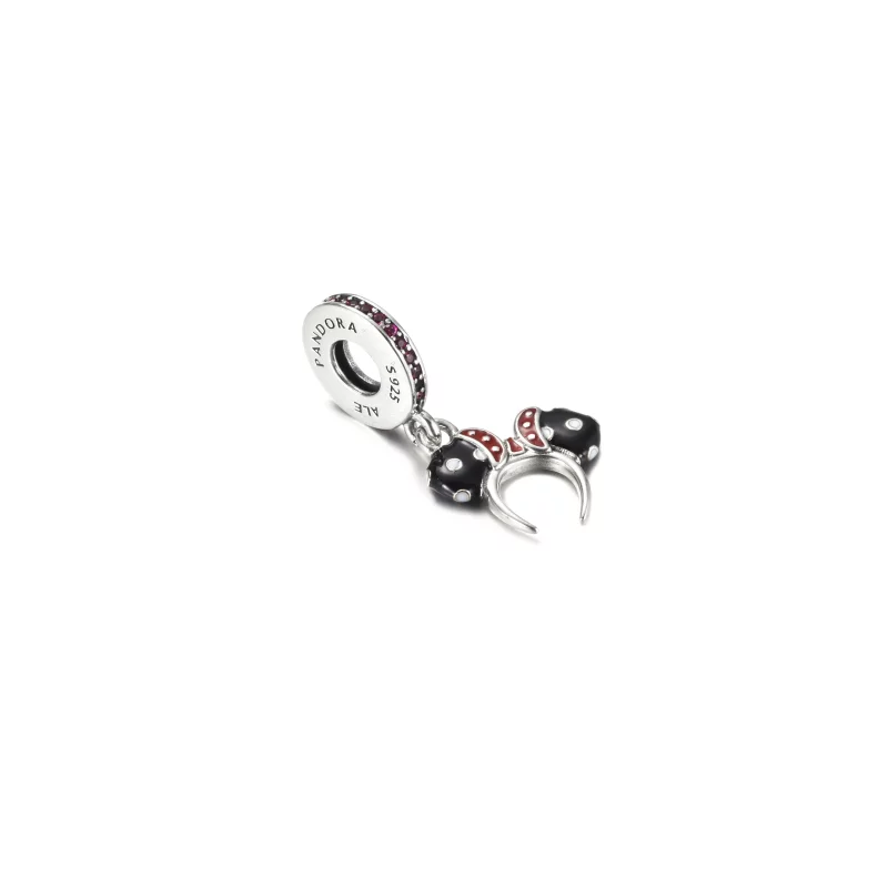 (image pour) PANDORA Minnie Mouse Charm pour bandeau d'oreilles noir et blanc - P400942464791 - Afficher 3