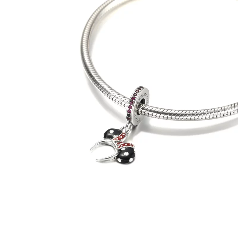 (image pour) PANDORA Minnie Mouse Charm pour bandeau d'oreilles noir et blanc - P400942464791 - Afficher 5