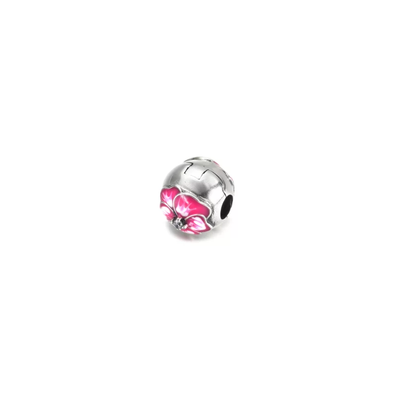 (image pour) PANDORA Pendentif Clip Fleur Pensée Rose - 790772C01 - Afficher 2