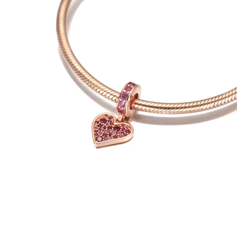 (image pour) Pendentif Charm Cœur Pendouillant PANDORA Pavé Libre - 789565C01 - Afficher 5