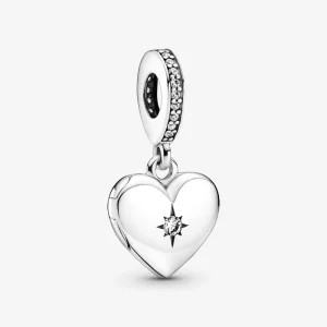 (image pour) Pendentif Charm Médaillon Cœur Ouvert PANDORA - 799537C01