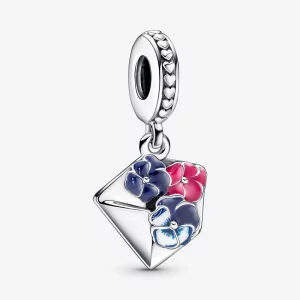 (image pour) Pendentif charmant PANDORA Pansy Flower Envelope Dangle - 790787C01