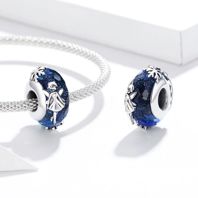 (image pour) Pendentif Charme intercalaire en argent style Pandora avec des elfes flocons de - Afficher 4