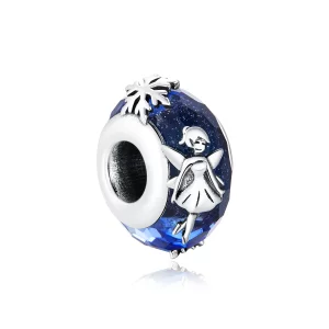 (image pour) Pendentif Charme intercalaire en argent style Pandora avec des elfes flocons de neige - BSC369