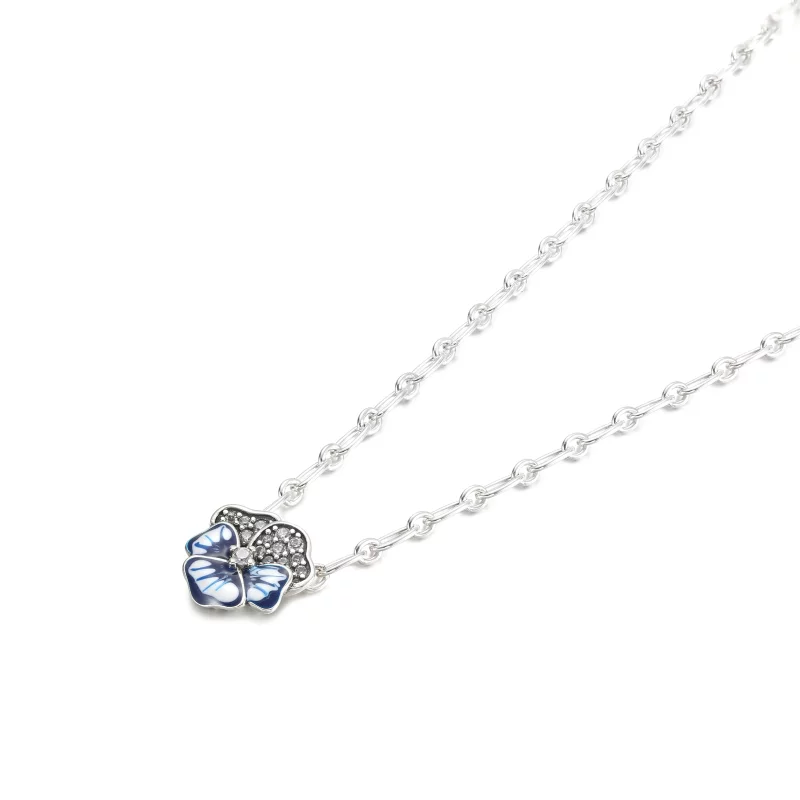 (image pour) Pendentif Collier Fleur de Pensée Bleue PANDORA - 390770C01 - Afficher 2