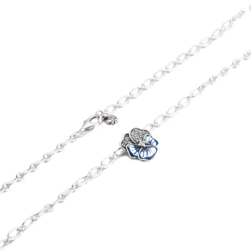 (image pour) Pendentif Collier Fleur de Pensée Bleue PANDORA - 390770C01 - Afficher 5