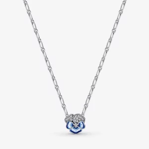 (image pour) Pendentif Collier Fleur de Pensée Bleue PANDORA - 390770C01