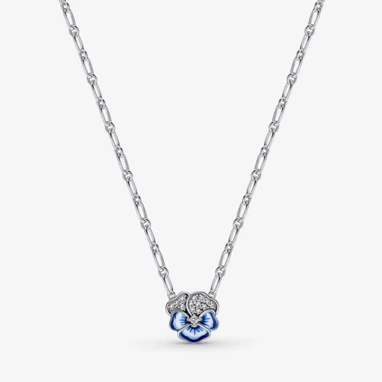 (image pour) Pendentif Collier Fleur de Pensée Bleue PANDORA - 390770C01