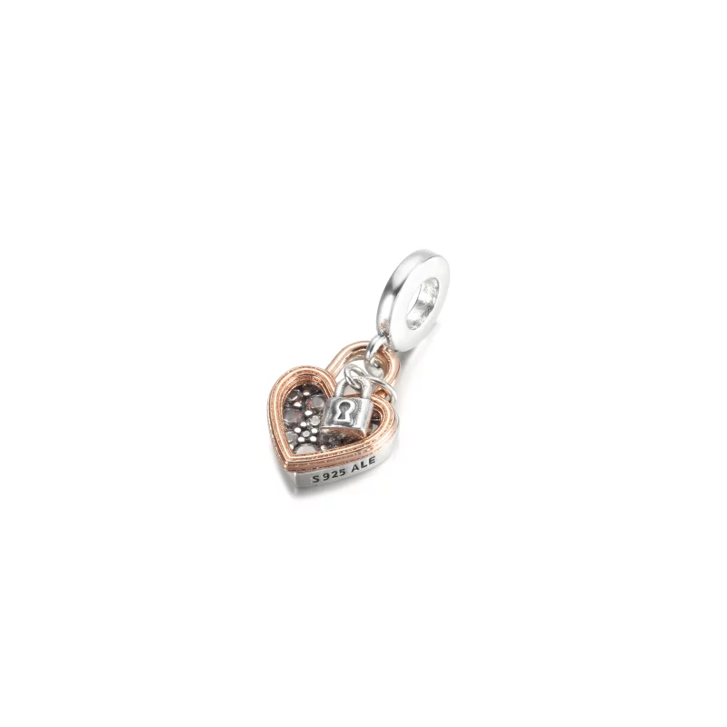 (image pour) Pendentif Double Charme Serrure en Forme de Cœur PANDORA - 780087C01 - Afficher 4