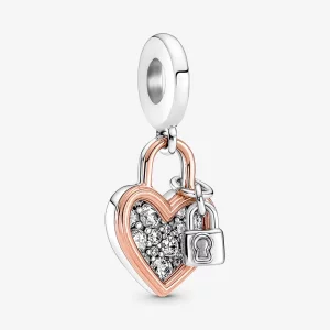 (image pour) Pendentif Double Charme Serrure en Forme de Cœur PANDORA - 780087C01