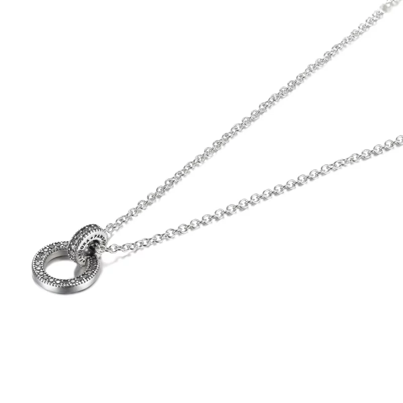 (image pour) Pendentif et collier Double Cercle PANDORA - 399487C01 - Afficher 2