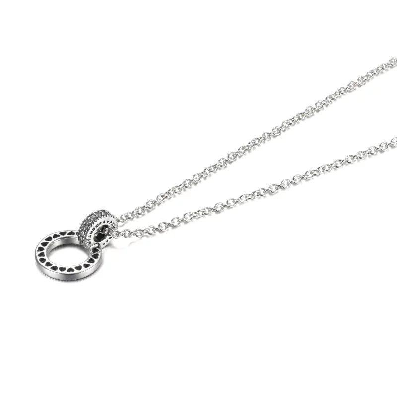 (image pour) Pendentif et collier Double Cercle PANDORA - 399487C01 - Afficher 3