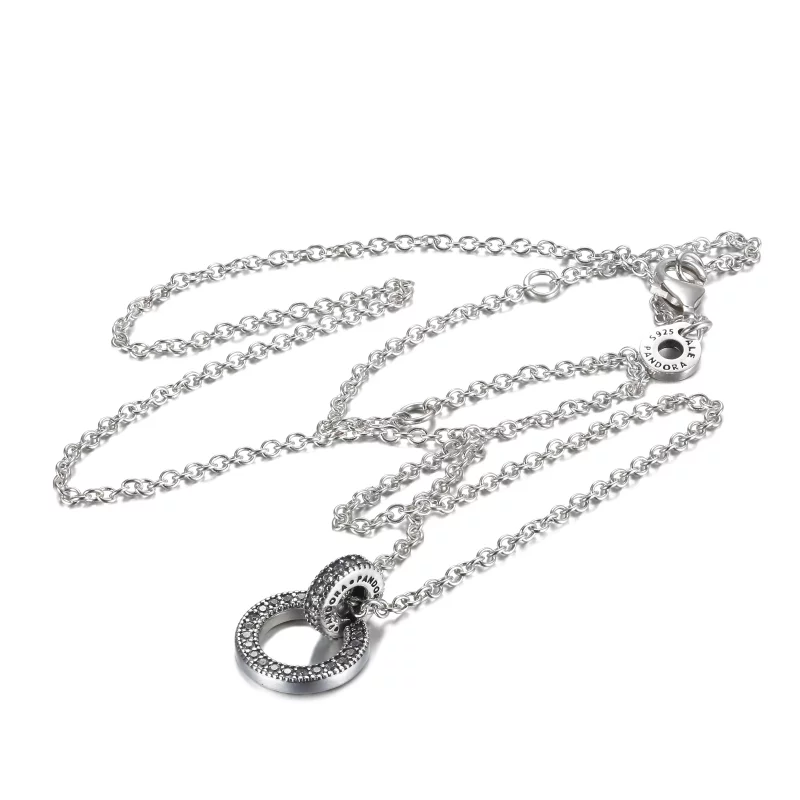 (image pour) Pendentif et collier Double Cercle PANDORA - 399487C01 - Afficher 5