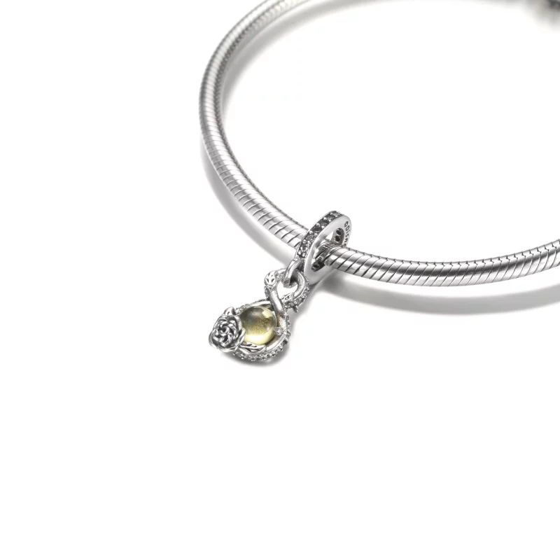 (image pour) Pendentif PANDORA Disney Belle Infinity & Rose Flower - 399525C01 - Afficher 5