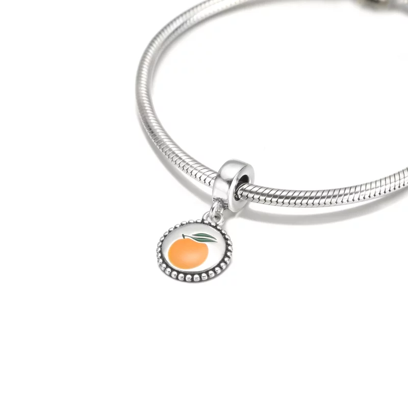 (image pour) Pendentif Pandora rond à motif orange - 791169C00_E026 - Afficher 5
