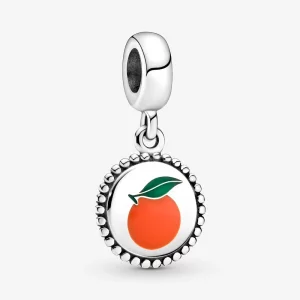 (image pour) Pendentif Pandora rond à motif orange - 791169C00_E026
