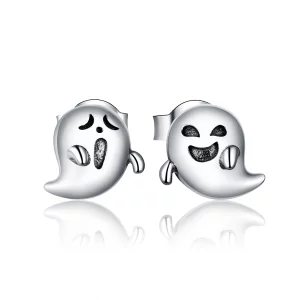 (image pour) Style Pandora en argent Les boucles d'oreilles à clous du fantôme du petit diable - BSE421