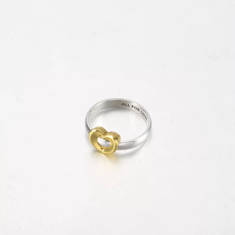 (image pour) Bague coulissante cœur éclatant bicolore PANDORA - 162504C00 - Afficher 6