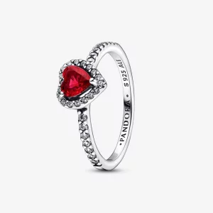 (image pour) Bague PANDORA Cœur Rouge Élevé - 198421C02