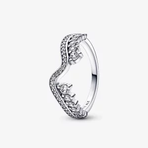 (image pour) Bague PANDORA scintillante en vague asymétrique - 192543C01