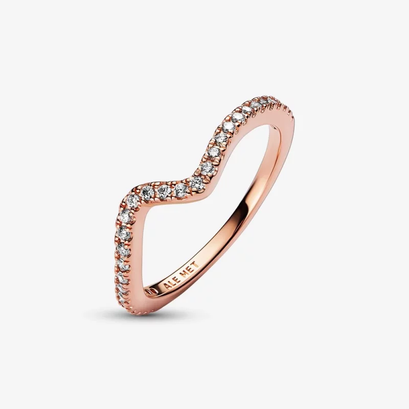 (image pour) Bague PANDORA Sparkling Wave - 182539C01 - Afficher 4