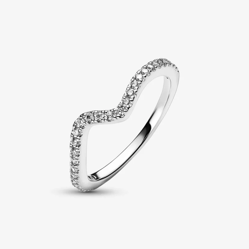 (image pour) Bague PANDORA Étincelante Vague - 192539C01 - Afficher 4