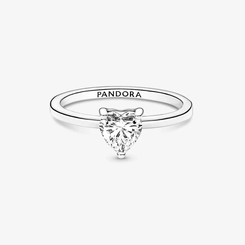 (image pour) Bague solitaire cœur étincelant PANDORA - 191165C01 - Afficher 4