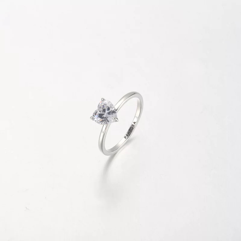 (image pour) Bague solitaire cœur étincelant PANDORA - 191165C01 - Afficher 9