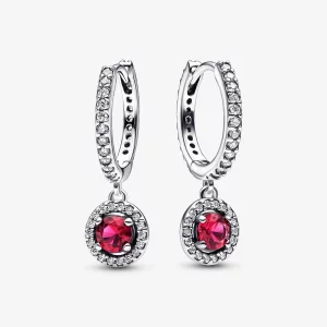 (image pour) Boucles d'oreilles cercle scintillantes PANDORA Rouge - 292379C01