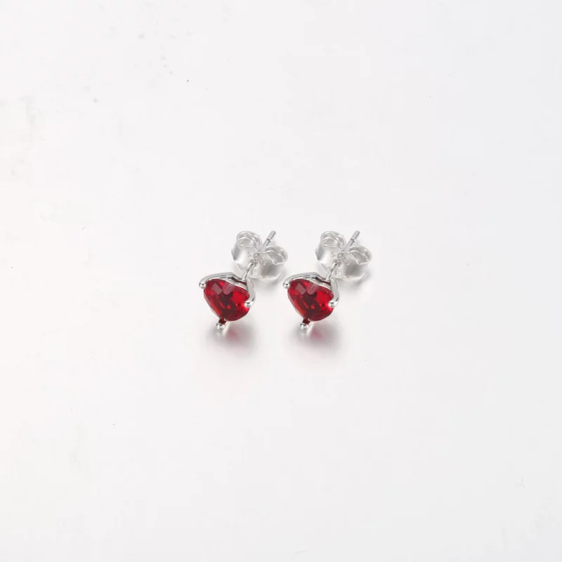 (image pour) Boucles d'oreilles clou PANDORA Cœur Rouge - 292549C01 - Afficher 7