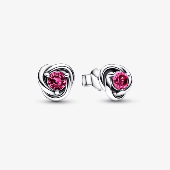 (image pour) Boucles d'oreilles clous cercle éternel rose d'octobre PANDORA - 292334C05