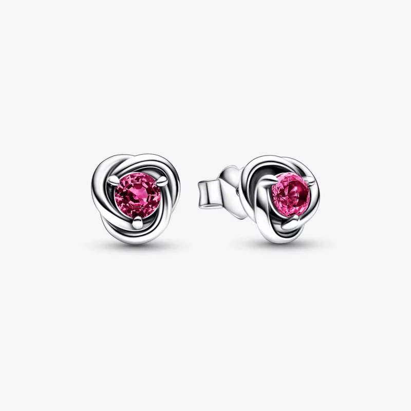 (image pour) Boucles d'oreilles clous cercle éternel rose d'octobre PANDORA - 292334C05