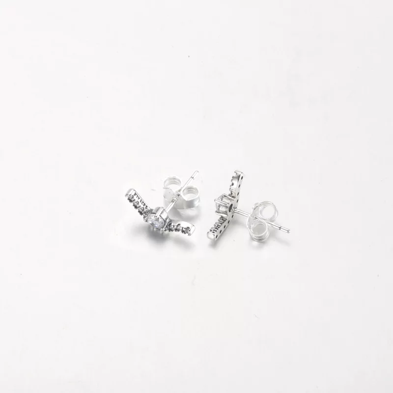 (image pour) Boucles d'oreilles clous PANDORA Sparkling Wave - 292544C01 - Afficher 5
