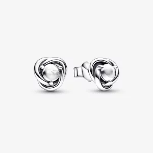(image pour) Boucles d'oreilles créoles PANDORA avec cercle de pierre de naissance d'avril - 292335C01