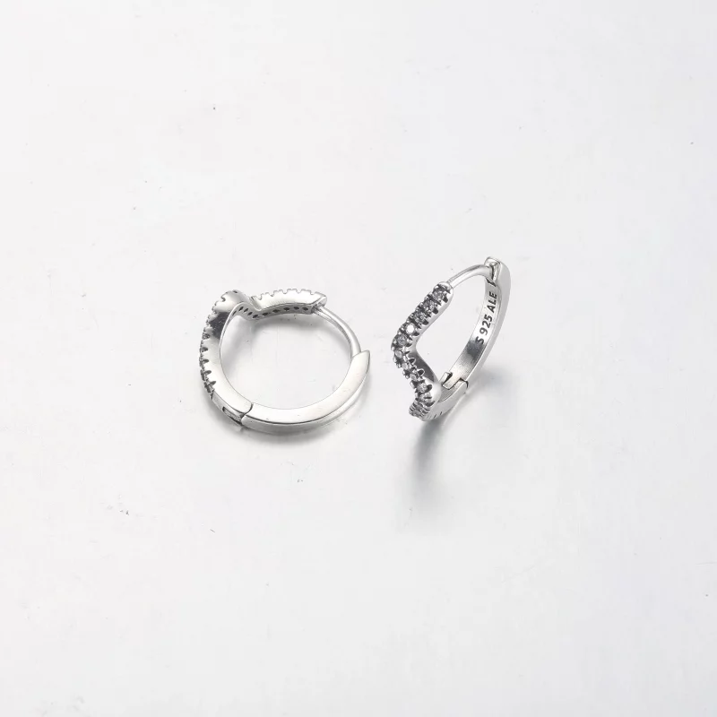 (image pour) Boucles d'oreilles créoles PANDORA Sparkling Wave - 292545C01 - Afficher 5