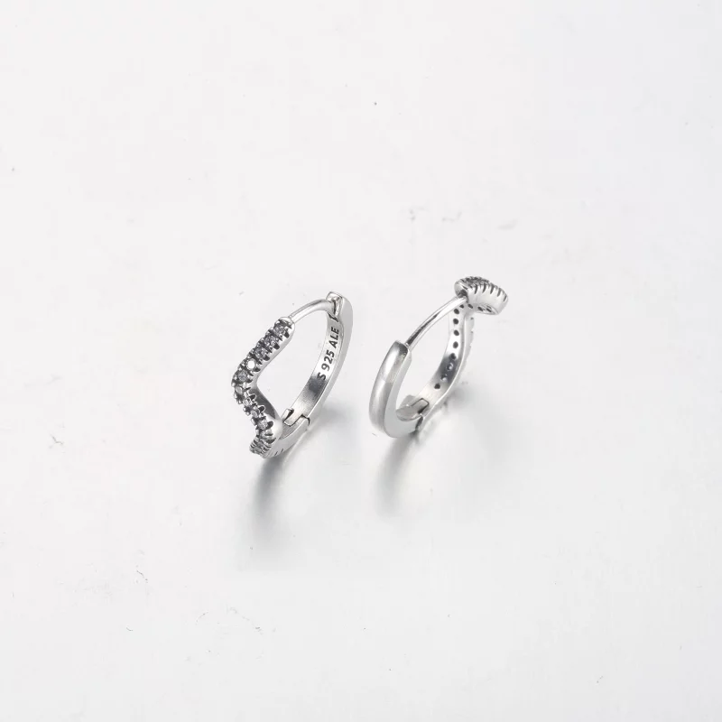 (image pour) Boucles d'oreilles créoles PANDORA Sparkling Wave - 292545C01 - Afficher 6