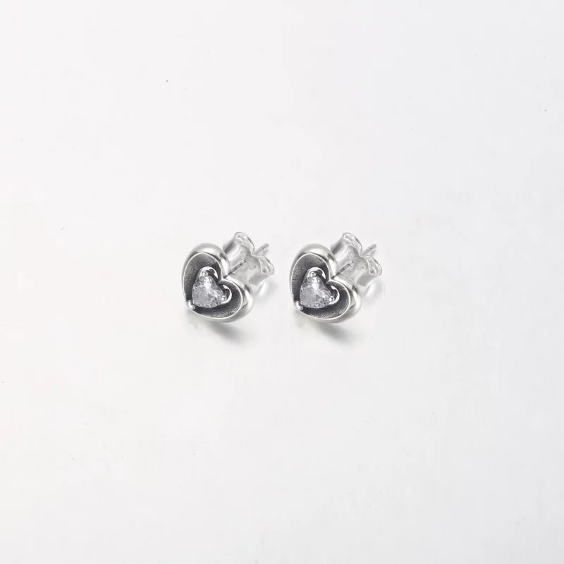 (image pour) Boucles d'oreilles PANDORA Radiant Heart & Floating Stone - 292500C01 - Afficher 3
