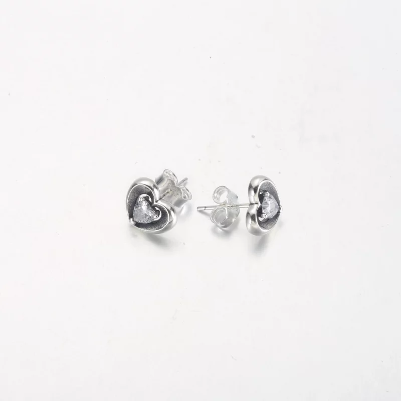 (image pour) Boucles d'oreilles PANDORA Radiant Heart & Floating Stone - 292500C01 - Afficher 6